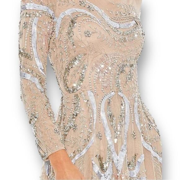 MAC DUGGAL Women’s Long Sleeve Embellished Illusion Evening Gown in the Size 18 - Picture 10 of 14